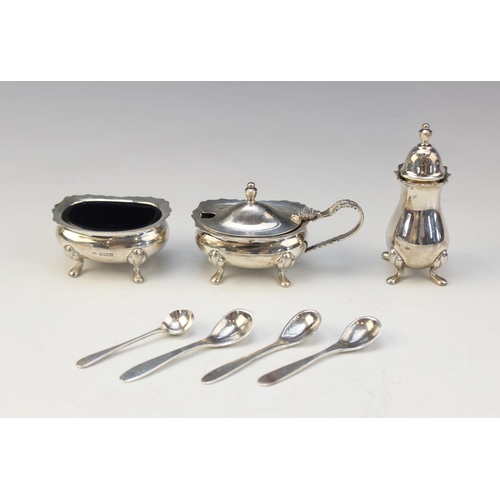 11 - A five-piece silver condiment set by Co-operative Wholesale Society, Chester 1932, comprising two we... 