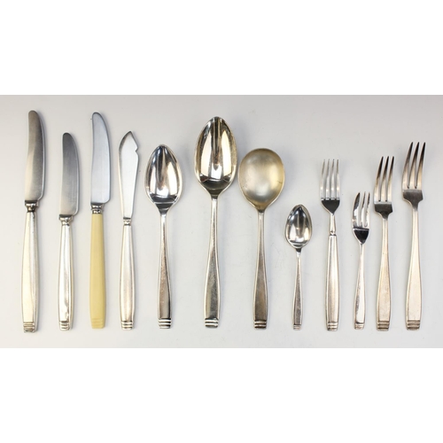 117 - A canteen of silver plated cutlery, Elkington & Co, date letters for 1937-1951, all plain pattern wi... 