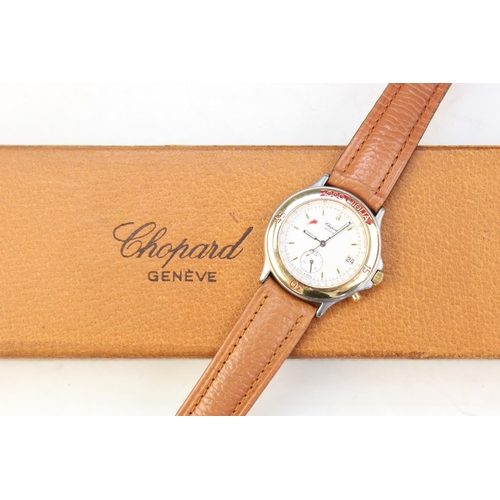 133 - A Gentleman's stainless steel Chopard Mille Miglia wristwatch, the round white enamel dial with gold... 