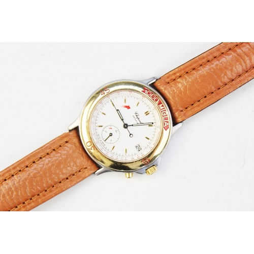 133 - A Gentleman's stainless steel Chopard Mille Miglia wristwatch, the round white enamel dial with gold... 