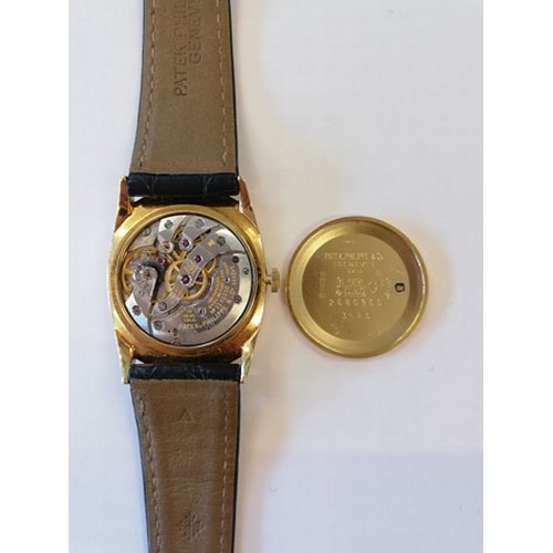 119 - A Gentleman's 18ct gold Patek Phillipe Ellipse wristwatch, the gold-toned dial with Roman numerals, ... 