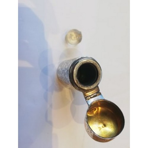 29 - An Edwardian silver perfume bottle by Arthur Joseph Mason, Birmingham 1907, of cylindrical form with... 