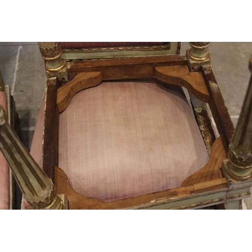 740 - A set of four Louis XVI chairs in the manner of Henri Jacob, each with painted frame embellished wit... 