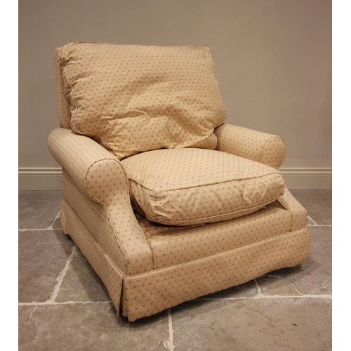 763 - An SMD two piece lounge suite, late 20th century, the two seater settee with bespoke feather filled ... 