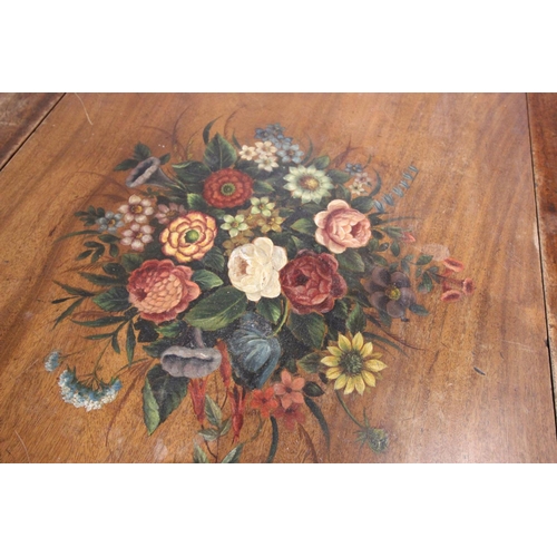 776 - An early 19th century mahogany Pembroke table, painted in the manner of Sheraton, the oval drop leaf... 