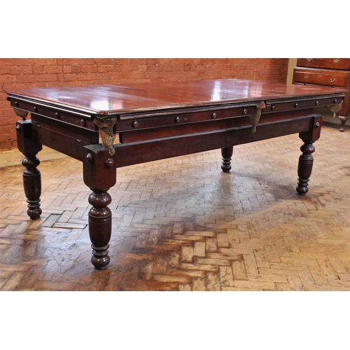 781 - A Burroughes and Watts Ltd, 19 Soho Square London, Victorian mahogany billiard table, 225cm long x 1... 