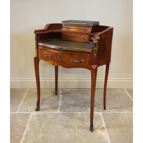 788 - A Louis XV style ladies kingwood writing desk/bureau de dame, mid 20th century, with a gilt metal ga... 