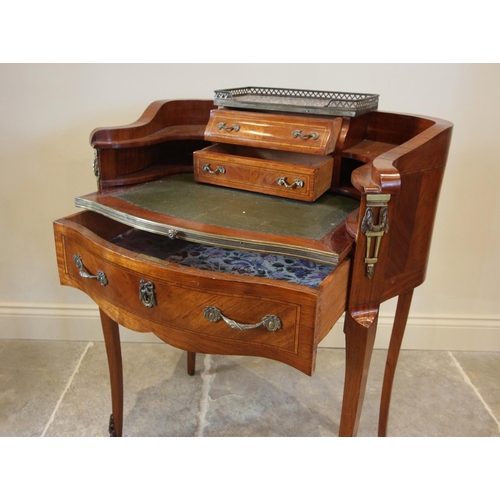 788 - A Louis XV style ladies kingwood writing desk/bureau de dame, mid 20th century, with a gilt metal ga... 