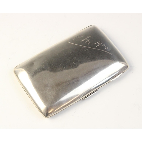 85 - A Victorian silver cigar case by John Millward Banks, Birmingham 1896, of curved rectangular form, p... 