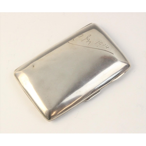 85 - A Victorian silver cigar case by John Millward Banks, Birmingham 1896, of curved rectangular form, p... 