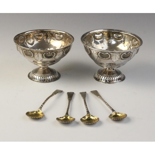 89 - A matched pair of Victorian silver bon-bon dishes, one marked for London 1857, the other for 1870 (m... 