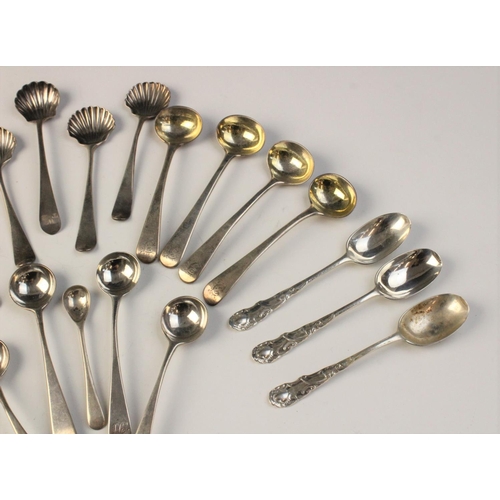 90 - A set of four 18th century silver teaspoons, each with shell form bowls and engraved initials ‘T.W.E... 