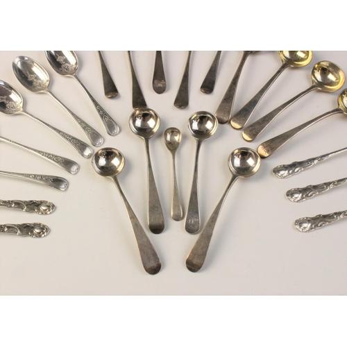 90 - A set of four 18th century silver teaspoons, each with shell form bowls and engraved initials ‘T.W.E... 