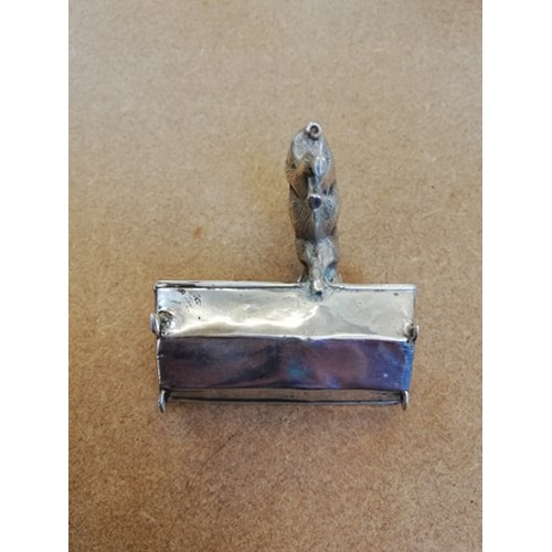 125 - A novelty silver open salt, Chester circa 1900, realistically modelled as a pig and trough, the trou... 