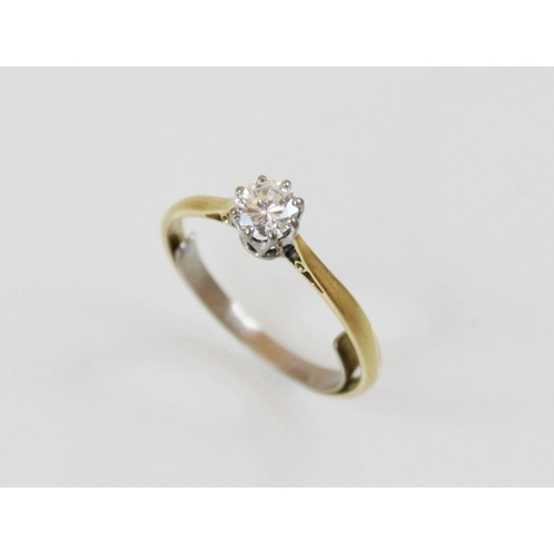 159 - A diamond solitaire ring, the central round brilliant cut diamond (weighing approximately 0.45 carat... 