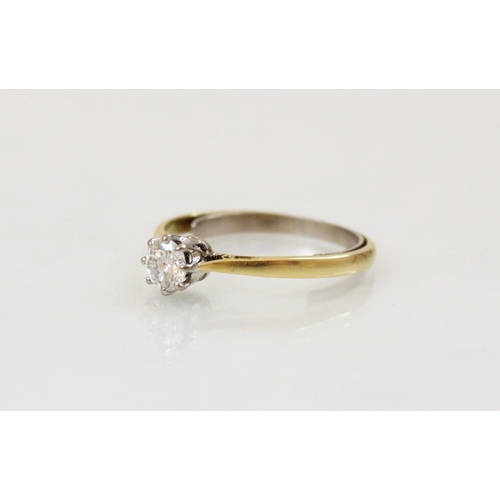 159 - A diamond solitaire ring, the central round brilliant cut diamond (weighing approximately 0.45 carat... 