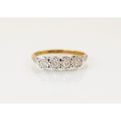 160 - A diamond four-stone ring, comprising four round brilliant cut diamonds, (each weighing approximatel... 