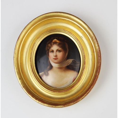 173 - A Royal Vienna portrait miniature on porcelain, 19th century, depicting Princess Louise, Queen of Pr... 