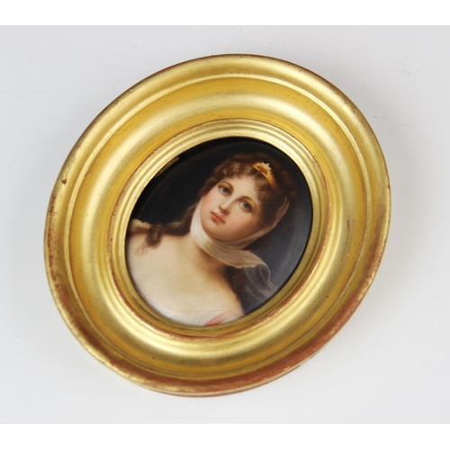 173 - A Royal Vienna portrait miniature on porcelain, 19th century, depicting Princess Louise, Queen of Pr... 