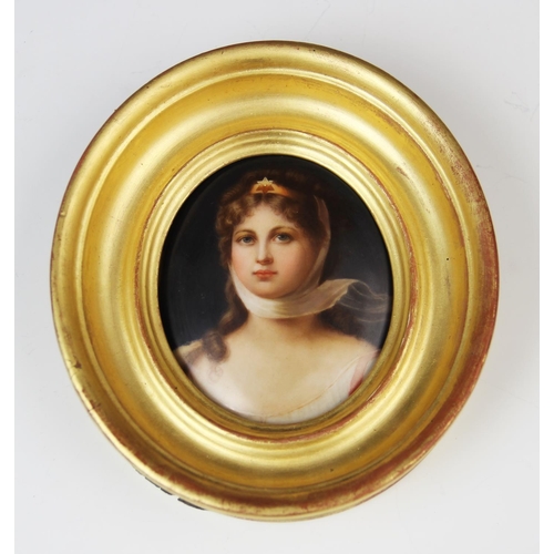 173 - A Royal Vienna portrait miniature on porcelain, 19th century, depicting Princess Louise, Queen of Pr... 