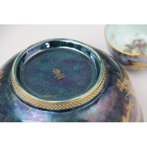 219 - A Wedgwood 'Dragon' lustre bowl, early 20th century, decorated with gilt highlighted dragons and oth... 