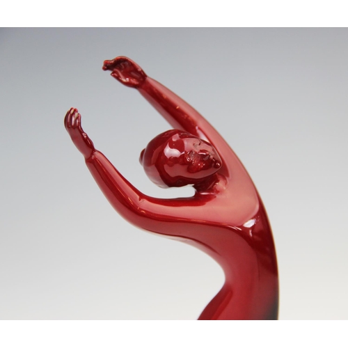 222 - A Royal Doulton Flambe prototype figure 'Awakening', printed maker's mark and 'Not produced for sale... 