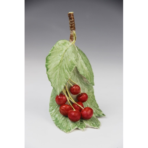 231 - A collection of five Lady Anne Gordon porcelain fruit models, comprising two strawberry plants, two ... 