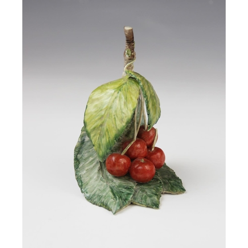 231 - A collection of five Lady Anne Gordon porcelain fruit models, comprising two strawberry plants, two ... 