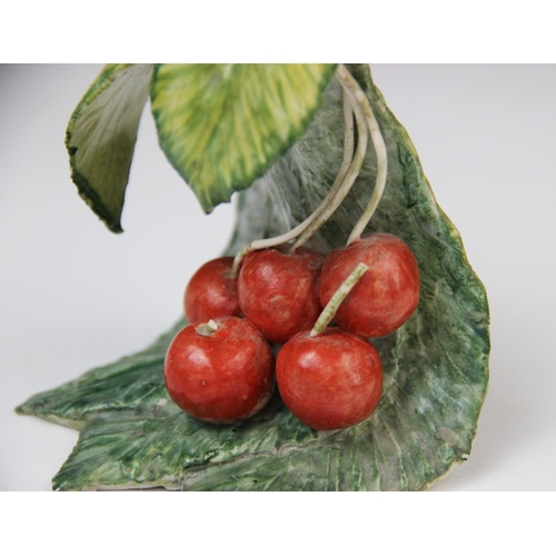 231 - A collection of five Lady Anne Gordon porcelain fruit models, comprising two strawberry plants, two ... 