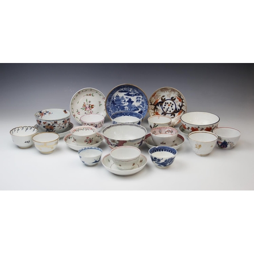 234 - A collection of 18th and 19th century tea bowls and stands, to include examples by Newhall, Coalport... 