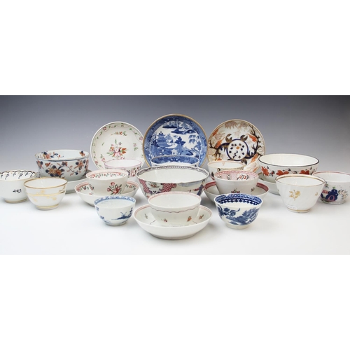 234 - A collection of 18th and 19th century tea bowls and stands, to include examples by Newhall, Coalport... 