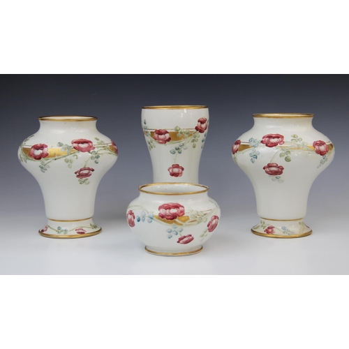 247 - A pair of William Moorcroft for James Macintyre & Co vases, early 20th century, each of compressed b... 