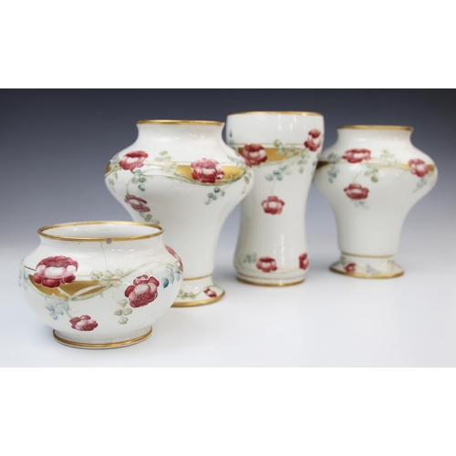 247 - A pair of William Moorcroft for James Macintyre & Co vases, early 20th century, each of compressed b... 