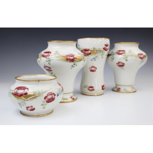 247 - A pair of William Moorcroft for James Macintyre & Co vases, early 20th century, each of compressed b... 