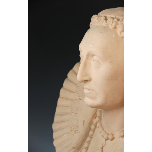 337 - After Domenico Brucciani, a terracotta finished plaster bust of Elizabeth I, mid 19th century, proba... 