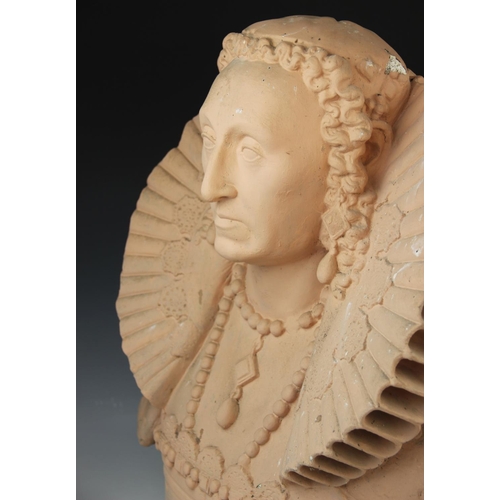 337 - After Domenico Brucciani, a terracotta finished plaster bust of Elizabeth I, mid 19th century, proba... 