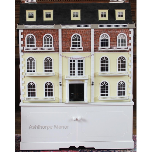 411 - 'Ashthorpe Manor', a handmade, craftsman built dolls house modelled as a four storey Georgian manor ... 