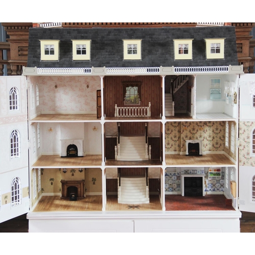 411 - 'Ashthorpe Manor', a handmade, craftsman built dolls house modelled as a four storey Georgian manor ... 