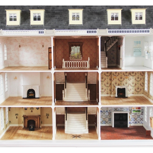 411 - 'Ashthorpe Manor', a handmade, craftsman built dolls house modelled as a four storey Georgian manor ... 