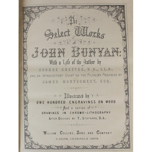 434 - Bunyan (J), THE SELECT WORKS OF JOHN BUNYAN: WITH A LIFE OF THE AUTHOR BY GEORGE CHEEVER, first edit... 