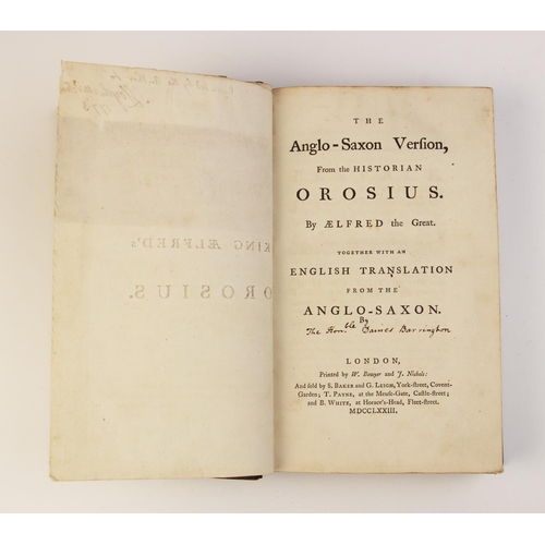 438 - KING AELFRED’S OROSIUS, THE ANGLO-SAXON VERSION, FROM THE HISTORIAN OROSIUS. BY AELFRED THE GREAT.  ... 