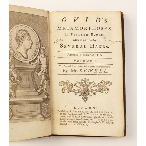 444 - Ovid, METAMORPHOSIS, full leather, laid paper, extensively inscribed including with historic doodles... 