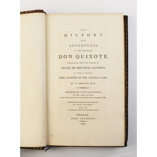 447 - Cervantes (M), THE HISTORY AND ADVENTURES OF THE RENOWNED DON QUIXOTE, translated by T. Smollett, 4 ... 