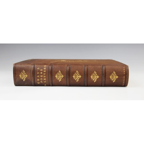 453 - Gray (T), POEMS AND LETTERS BY THOMAS GRAY, full leather, gilt decoration to cover and spine, marble... 