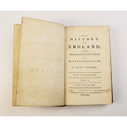 472 - Hume (D), THE HISTORY OF ENGLAND FROM THE INVASION OF JULIUS CAESAR TO THE REVOLUTION IN 1688, 8 vol... 