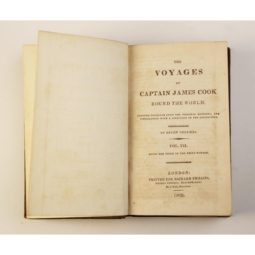 477 - THE VOYAGES OF CAPTAIN JAMES COOK ROUND THE WORLD, PRINTED VERBATIM FROM THE ORIGINAL EDITIONS, AND ... 