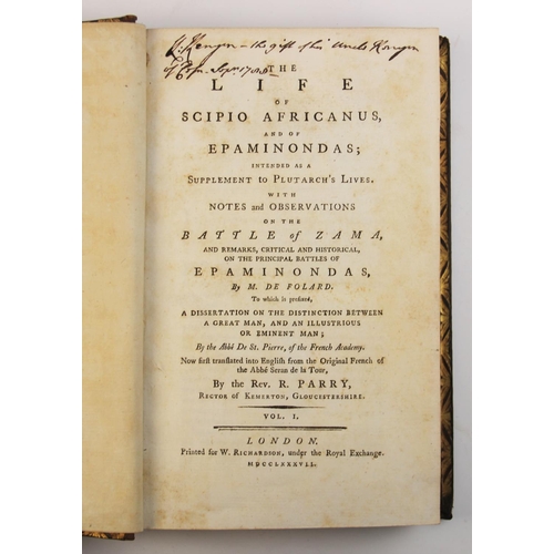 478 - Parry (Rev. R), THE LIFE OF SCIPIO AFRICANUS, AND OF EPAMINODAS; INTENDED AS A SUPPLEMENT TO PLUTARC... 