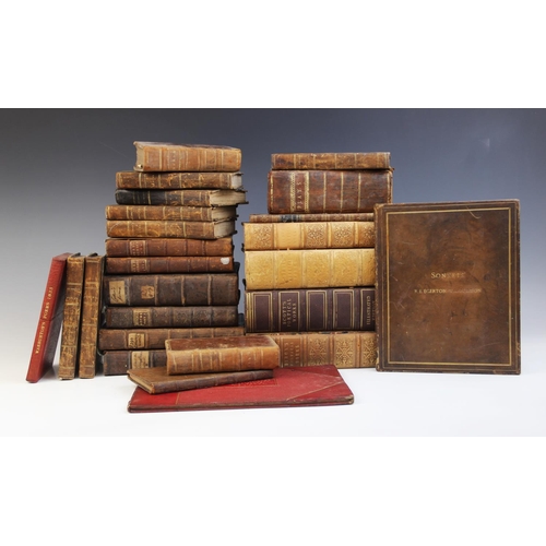 483 - DECORATIVE BINDINGS: A miscellany of poetry and plays, to include: Addison, CATO A TRAGEDY, ¾ leathe... 