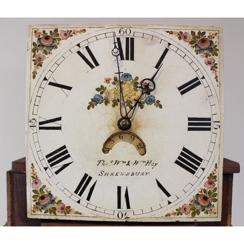 589 - A George III oak and mahogany cross banded thirty hour longcase clock signed Thomas W M Hay, Shrewsb... 