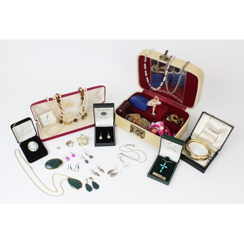 169 - An assortment of costume jewellery, to include a selection of silver and white metal Celtic style ea... 